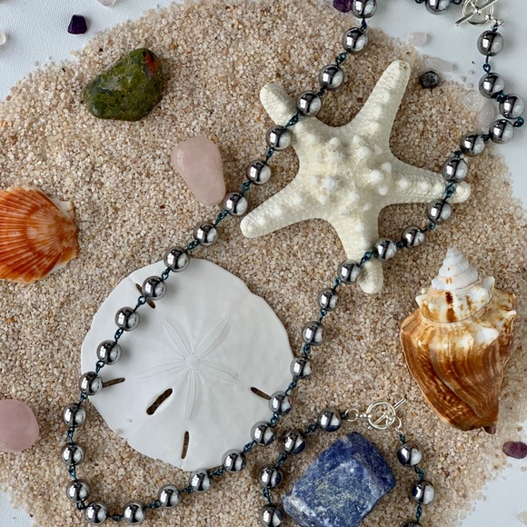 💫Genuine Hematite Beaded Necklace - Picture 1 of 7